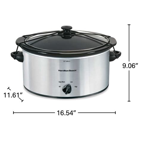 Hamilton Beach 6 Quart Slow Cooker Chrome 33167