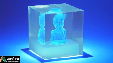 3d Hologram Project From Clear Epoxy Resin Art Youtube