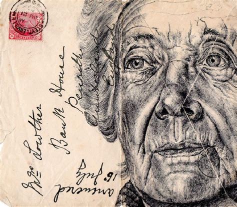 Portraits Drawn On Vintage Envelopes By Mark Powell Colossal