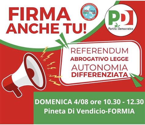 Autonomia Differenziata Il Pd Rilancia La Raccolta Firme Per Il Referendum