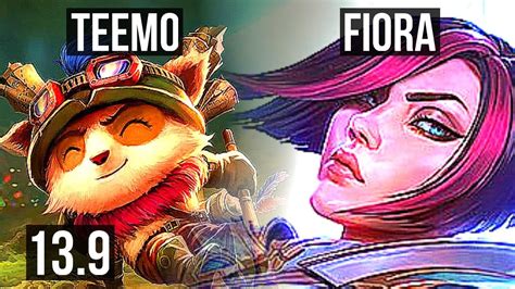 Teemo Vs Fiora Top 4 1 3 1 1m Mastery 300 Games Kr Master 13