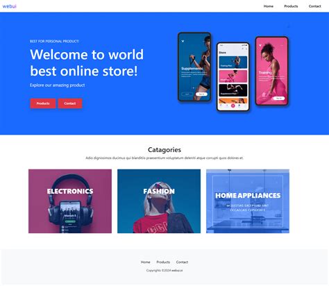 Free React website template