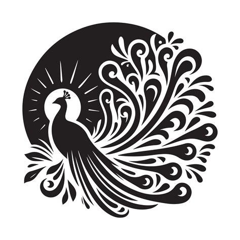 Peacock silhouette vectors illustration 47460225 Vector Art at Vecteezy