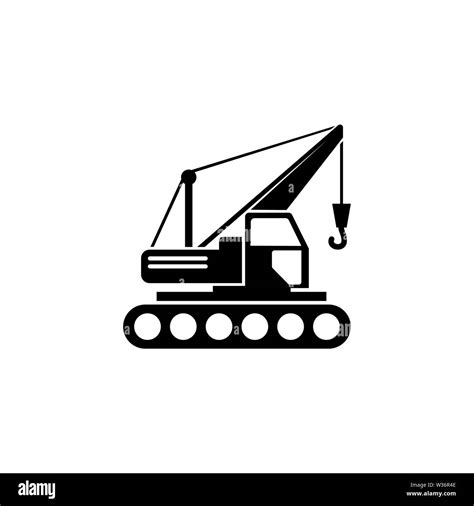 Building Crawler Crane. Flat Vector Icon illustration. Simple black ...