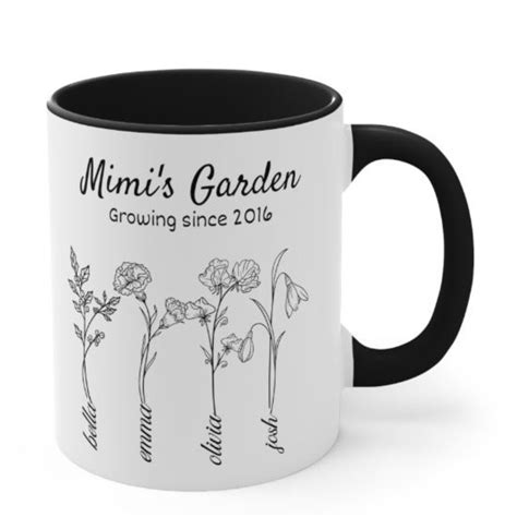 Birth Month Flower Grandma T Custom Birth Month Birth Flower Mug