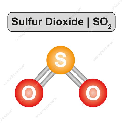 Sulphur Dioxide Molecule Illustration Stock Image F