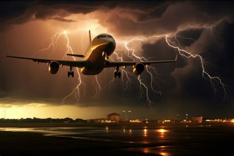 lightning storm plane generate ai