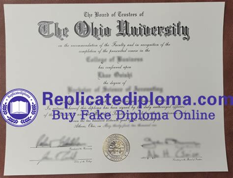 Buy Ohio University Degree Certificate Ou Diploma