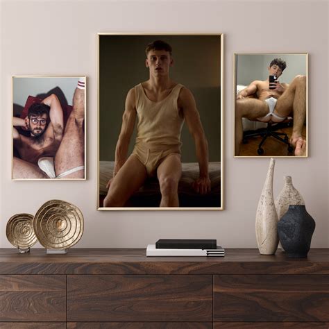 Premium Gay Intimacy Print Poster Working From Home Selfie Photograph Photo Desire Man Love
