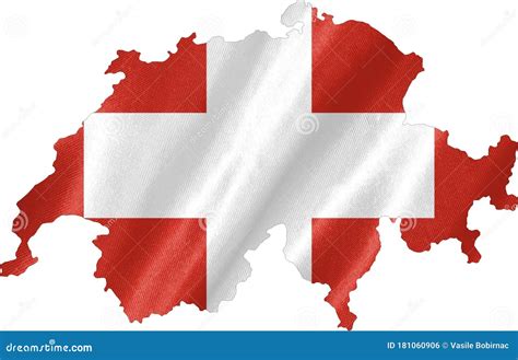 Switzerland Map with Flag stock illustration. Illustration of symbol - 181060906