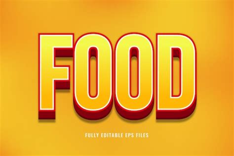 Premium Vector Food D Editable Text Effect