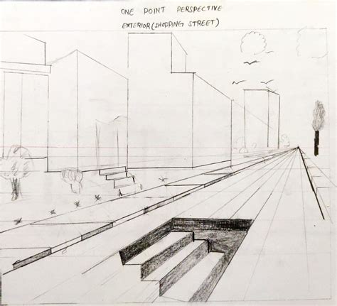 One Point Perspective Drawing Street