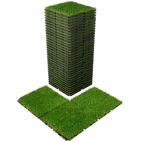 Snapklik Vancastle Artificial Grass Turf Tiles Interlocking Set