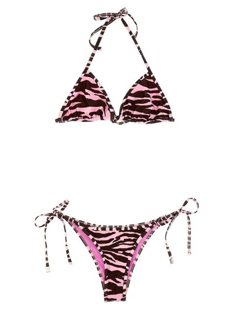 Buy The Attico Zebra Bikini Multicolor At Off Editorialist