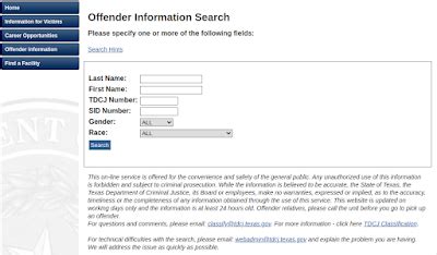 Tdcj Inmate Search | TDCJ Inmate Lookup: July 2016
