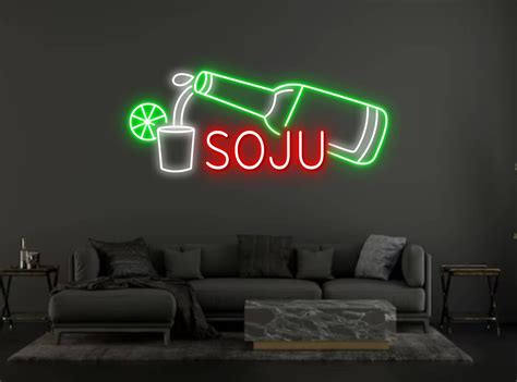 Glowneon SoJu Bottle Neon Sign Korea Restaurant Wall Art Led Decor