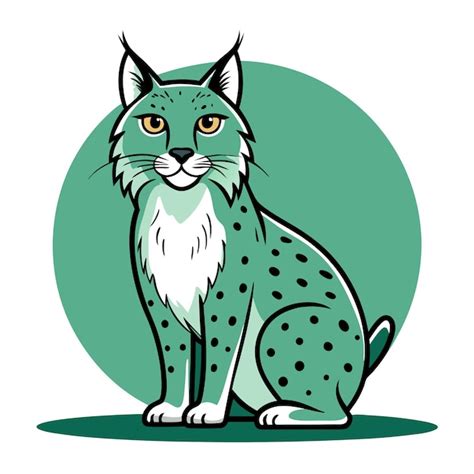 Un Lince De Dibujos Animados Con Fondo Blanco Y Negro Bobcat Vector