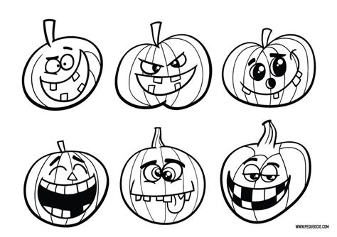 15 dibujos de calabazas de Halloween para colorear - Pequeocio