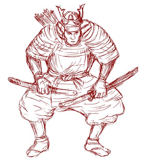 Samurai Warrior With Sword In Fighting Stance 13146139 Png