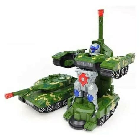 Brinquedo Transformers Carro Vira Robo Som E Luz Tanque Shopee