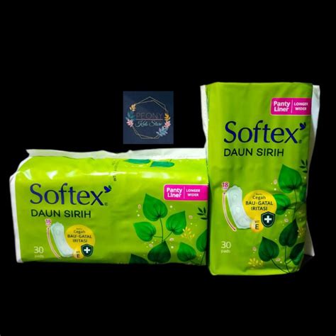 Jual SOFTEX PANTY LINER LONGER WIDER 30s Softek Kecil Daun Sirih 30