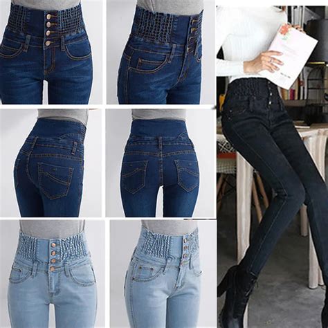 Fashion Women Strappy Hole Denim Stretch Jeans Skinny Ripped Slim Pencil Trousers Sxy High Waist