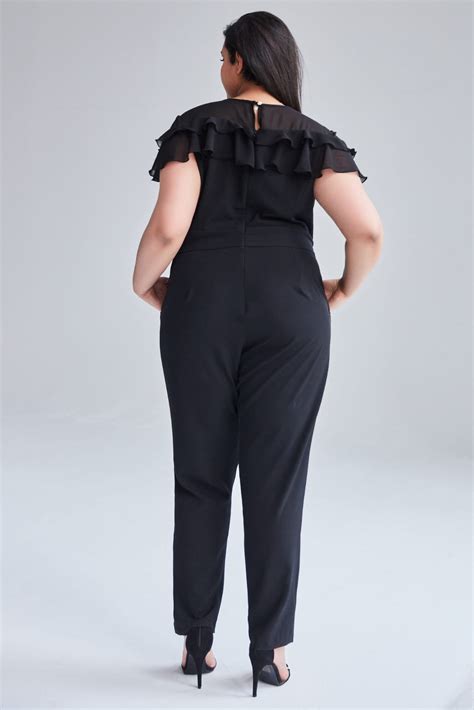 Czarny Kombinezon Patrycja Du E Rozmiary Oversize Plus Size Lato Moda