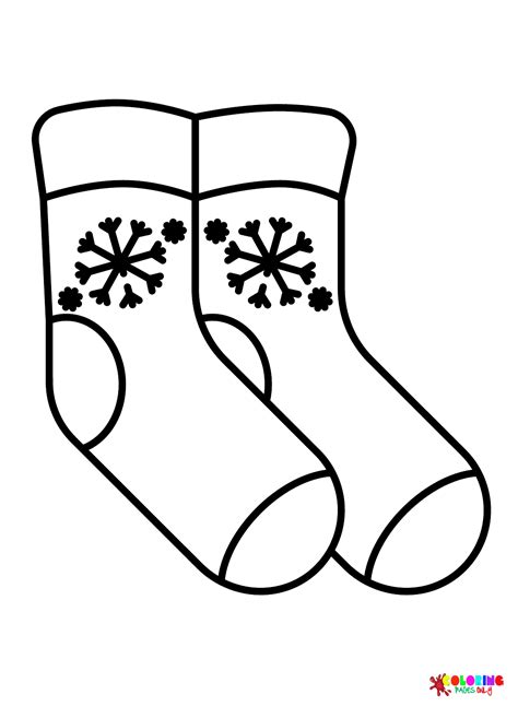 Socks Coloring Page Colorable Outline Sketch Coloring Page