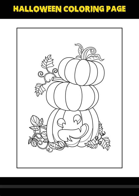 Halloween coloring page for kids. Line art coloring page design for ...