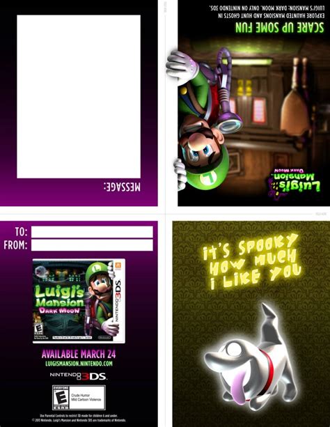 Nintendo Releases Official Luigis Mansion Dark Moon Valentines Cards