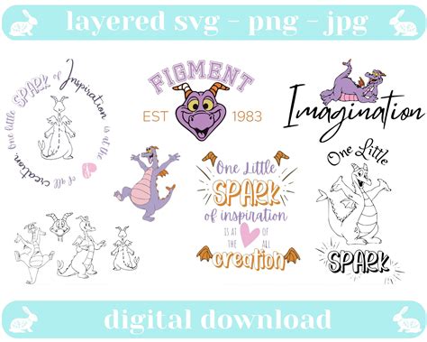 Paquete Svg Inspirado En Epcot Figment One Little Spark Etsy España