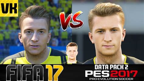 Fifa Vs Pes Data Pack Player Faces Comparison Reus Dortmund