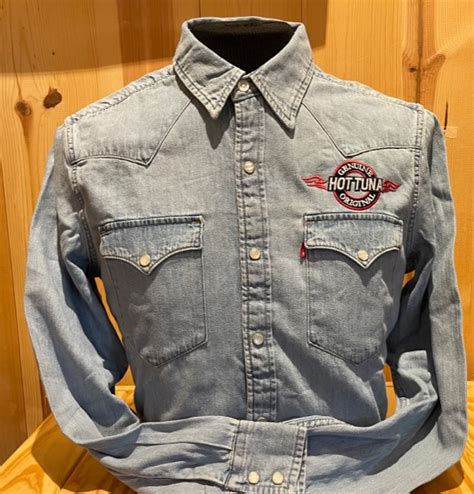 Hot Tuna Logo Western Cut Levi Denim Snap Shirt Stonewash Fur Peace Ranch Company Store