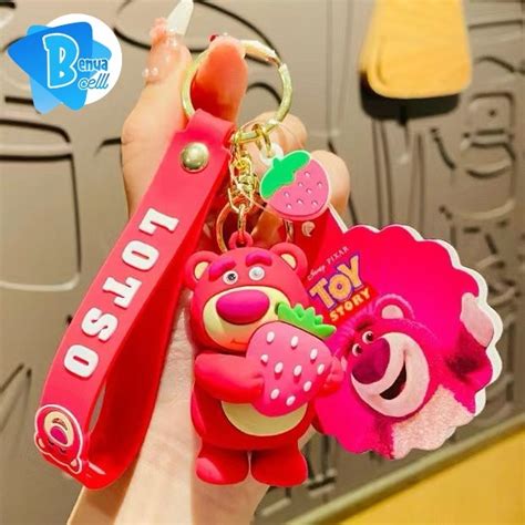 Jual Gantungan Kunci Desain Kartun D Strawberry Lotso Beruang