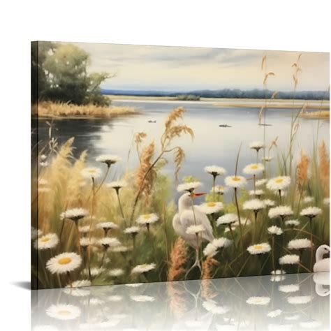 Jeuxus Retro Field Landscape Canvas Wall Art Vintage Wildness Botanical