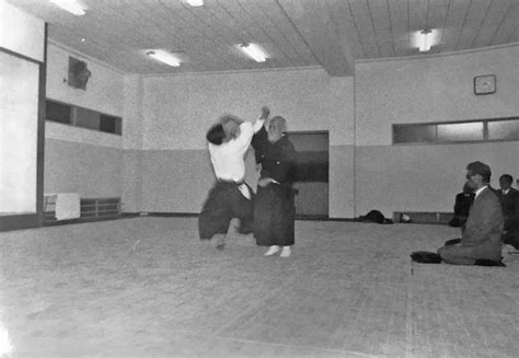 Osensei In The Middle Of Iriminage At Hombu Dojo In The Late 1960s