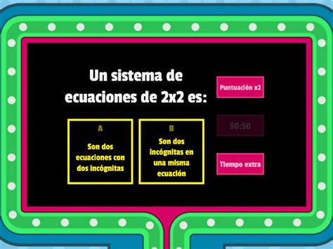 Activemos Conocimientos De Sistemas De Ecuaciones Gameshow Quiz