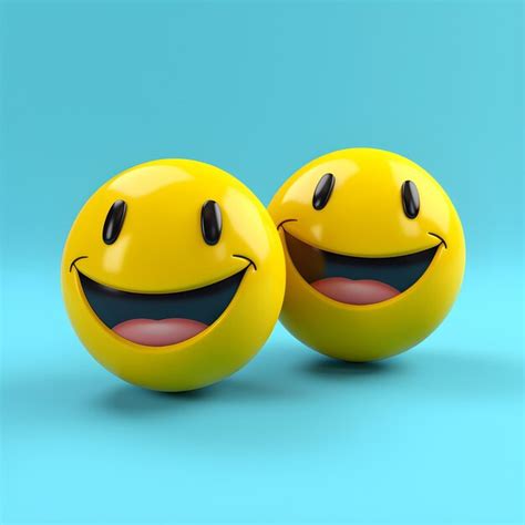 Premium Ai Image Two Yellow Smiley Faces With One Saying Happy On