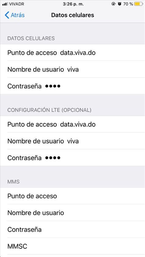 Cómo configurar el APN de Viva en un iPhone