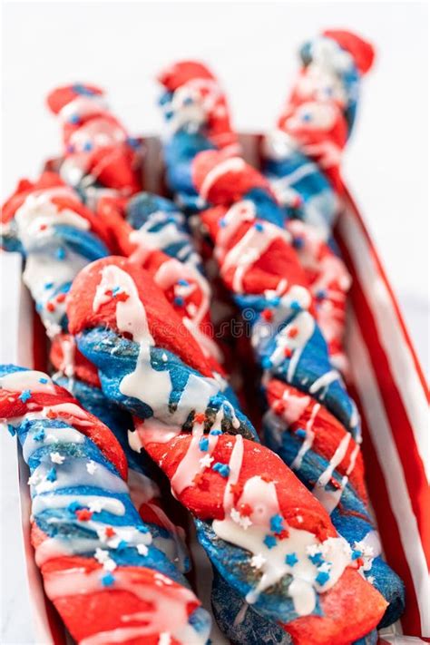 Patriotic Cinnamon Twists Stock Image Image Of Bread