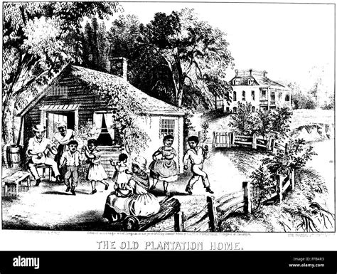 SLAVERY: PLANTATION LIFE. /n'The Old Plantation Home.' Lithograph by ...