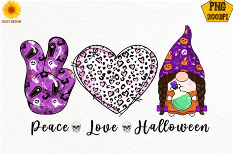 Peace Love Halloween Sublimation Graphic By Daisy Design Creative Fabrica