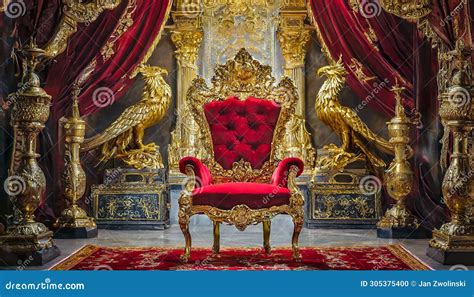 Golden Throne On White Background D Rendering Stock Photography