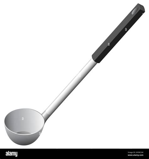 Vector And Illustration Of A Soup Ladle For Use To Scoop Up The Broth