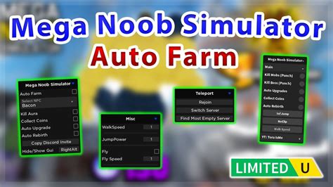 Ugc Mega Noob Simulator Auto Farm Killaura Script Youtube