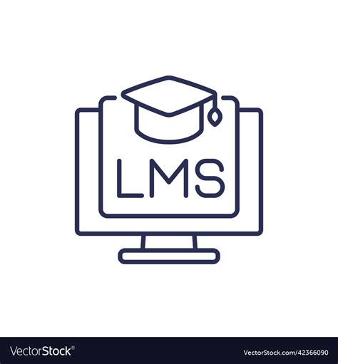 Lms Learning Management System Line Icon Vector Image