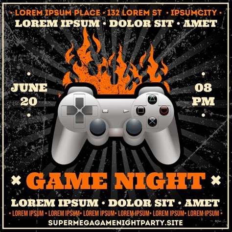 Game Night Banner In 2021 Gaming Posters Event Flyer Templates