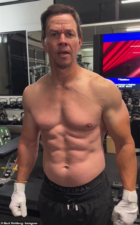 Mark Wahlberg 52 Goes Shirtless To Show Off His Ripped Physique As He