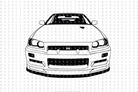 Nissan Skyline GT R R34 Nismo Svg Pdf Dxf Eps Png Illustration Etsy