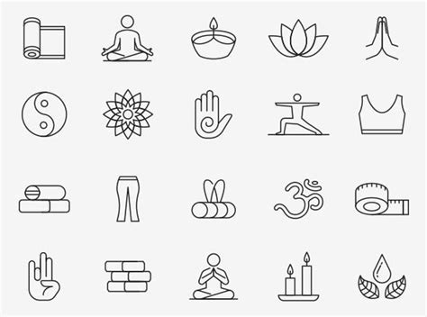 20 Yoga Vector Icons